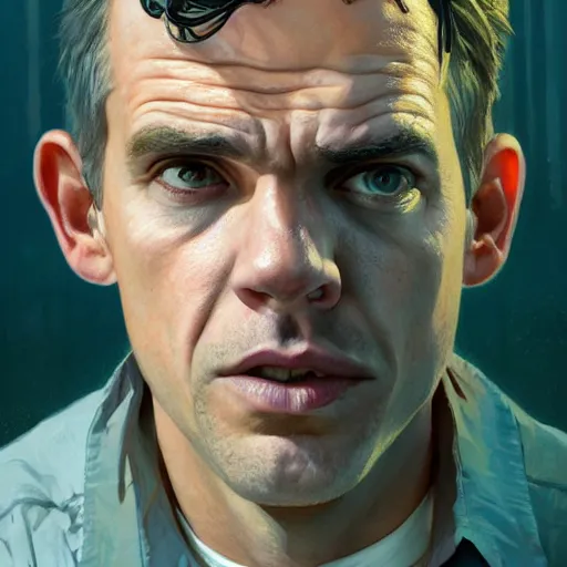 Image similar to highly detailed portrait, jordan peterson, in gta v, stephen bliss, unreal engine, fantasy art by greg rutkowski, loish, rhads, ferdinand knab, makoto shinkai and lois van baarle, ilya kuvshinov, rossdraws, tom bagshaw, global illumination, radiant light, detailed and intricate environment