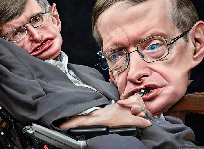 Image similar to a highly detailed beautiful portrait of stephen hawking, james gurney, james jean