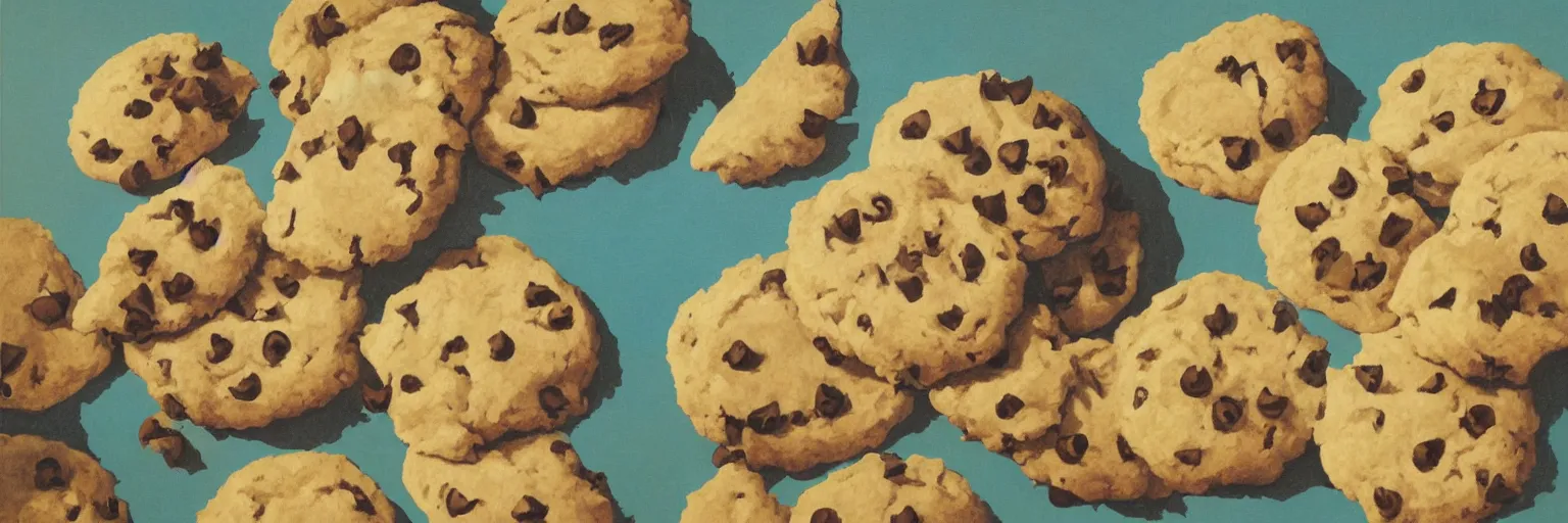 Prompt: cookies painting magritte