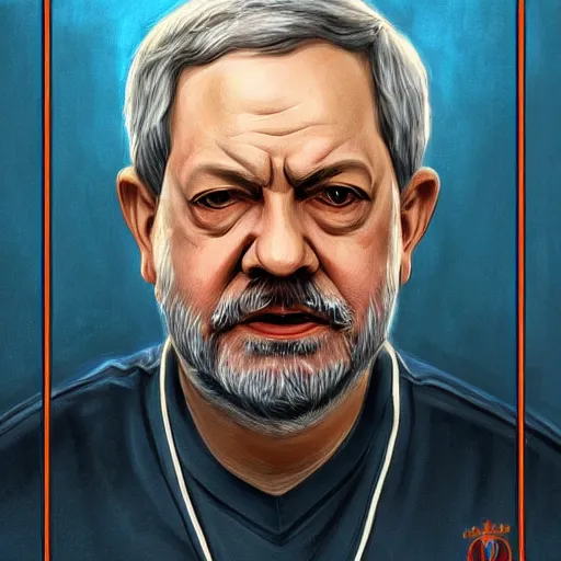 Prompt: presidente lula behind bars in jail, luiz inacio lula da silva. intricate, elegant, highly detailed, digital painting, artstation, concept art, sharp focus, illustration, by justin gerard and artgerm, 8 k