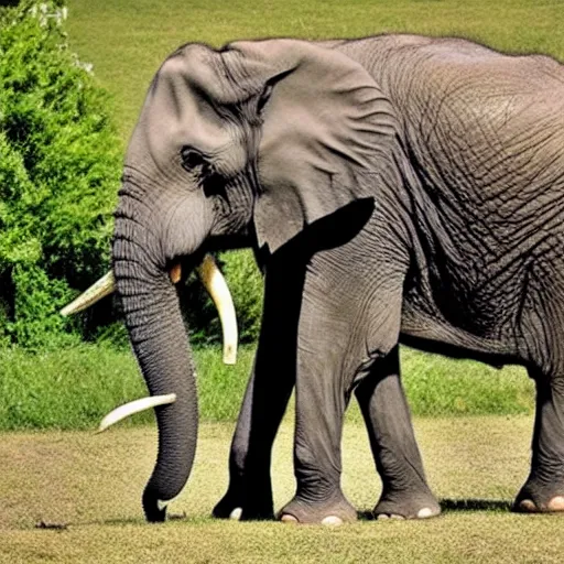 Image similar to photo, elephant is balancing on its trunk