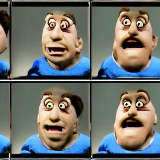 Image similar to harris ford really annoyed, claymation, creepy, weird faces