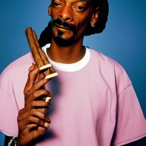 Prompt: Snoop Dogg holding a cigar for a 1990s sitcom tv show, Studio Photograph, portrait, C 12.0