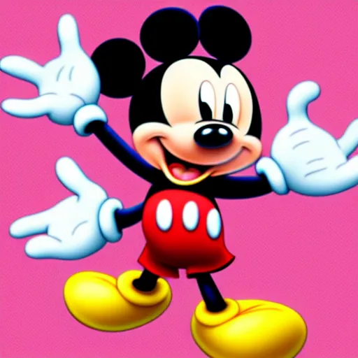 Image similar to mickey mouse the human, digital art