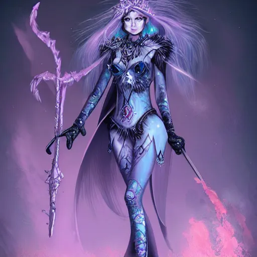 Image similar to ice witch destroys the patriarchy, trending on artstation, detailed art, high fantasy,