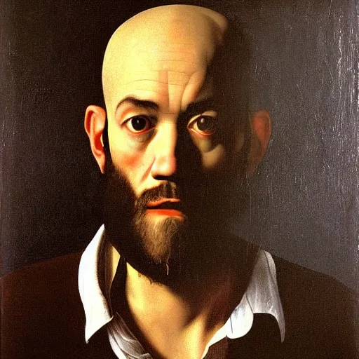 Image similar to painting of michael stipe by caravaggio