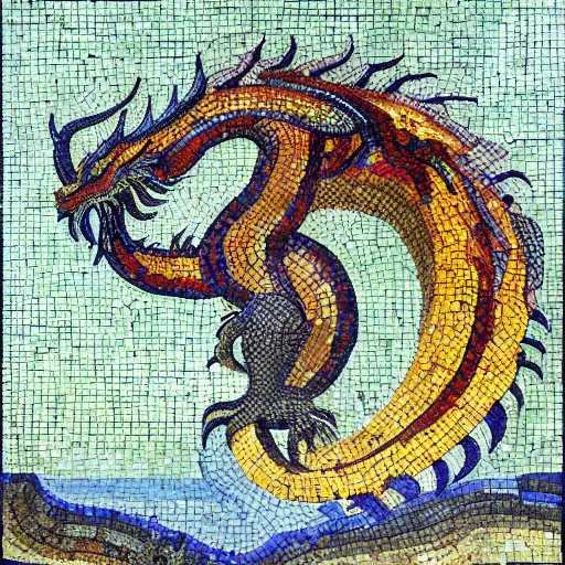 Image similar to mosaic dragon by dr. surrealism