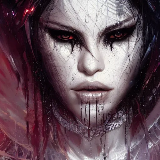 Prompt: aaliyah, darkwave, darksynth, concept headshot art, sharp, digital matte painting, art by luis royo, greg rutkowski, wlop, dramatic lighting, trending on artstation