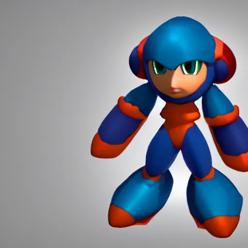 Image similar to 3d render of a video game character similar to a megaman boss