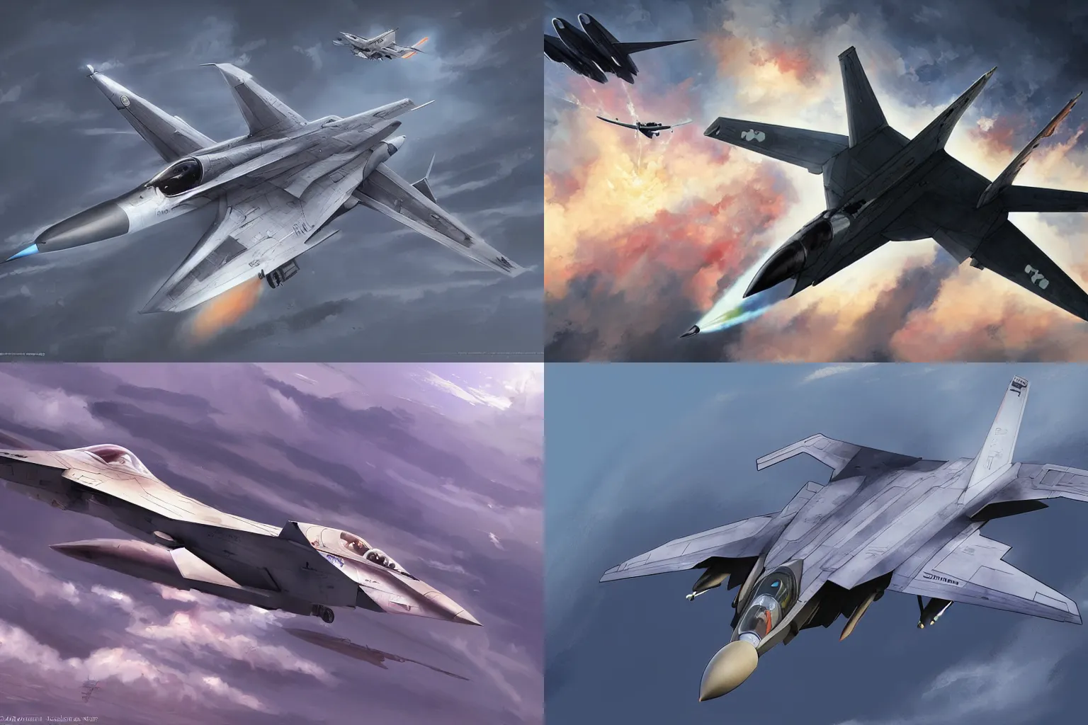 Prompt: iconic fighter jet plane by jama jurabaev, top secret space plane, tomcat raptor hornet falcon, style of shoji kawamori, style of greg rutkowski