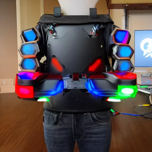 Image similar to photo of an rgb gaming jetpack