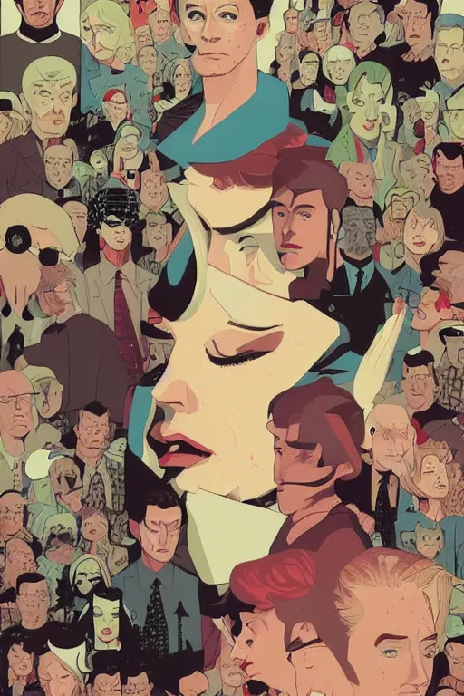 Image similar to Twin Peaks comic artwork cover by Tomer Hanuka