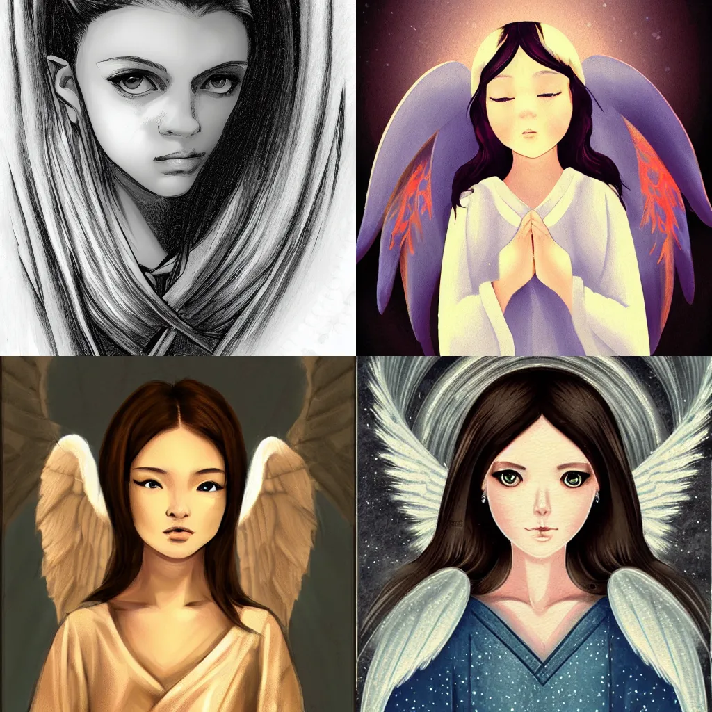 Prompt: an angel portrait, Pixiv style, stunning
