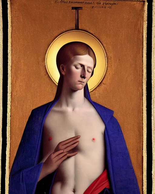 Prompt: avid bowie as a saint by jean auguste dominique ingres