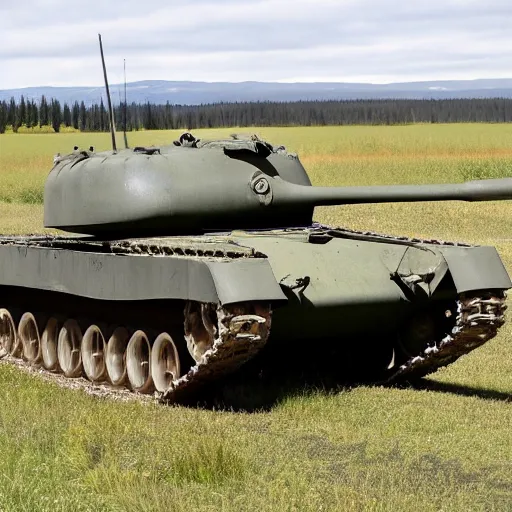 Prompt: a canadian tank on an alberta field