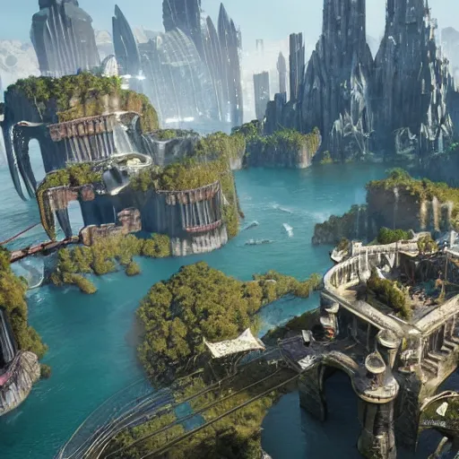 Image similar to fantasy city, unreal engine