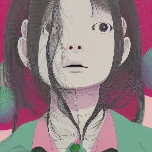 Image similar to a portrait of a girl by inio asano, beeple and james jean, chiho aoshima color scheme