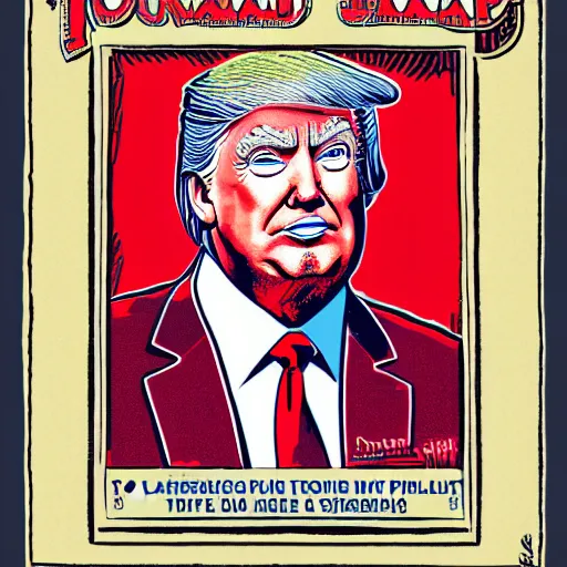 Image similar to a portrait of dONALD tRUMP drawn by Robert Crumb