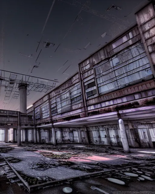 Prompt: a beautiful ultradetailed render of patio industrial architecture architecture unfinished building abandoned urbex city building nature by banksy, tundra cosmic bladerunner 2 0 4 9 at night nightsky myst postcyberpunk azeroth sunset thermal vision forest infrared san andreas, archdaily, wallpaper, highly detailed, trending on artstation.