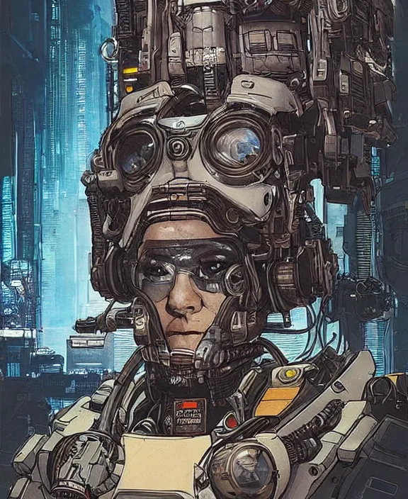 Image similar to cyberpunk pathfinder robot from apex legends character portrait, portrait by james gurney and laurie greasley and yoji shinkawa, concept art, intricate details, highly detailed, vintage sci - fi