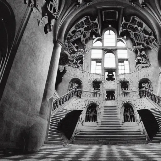 Prompt: a wide angle photo of the interior of a surreal castle with stairs everywhere, m c escher, amazing award winning masterpiece