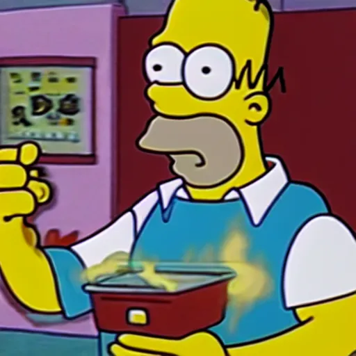 Prompt: homer simpson smoking weed, pixar