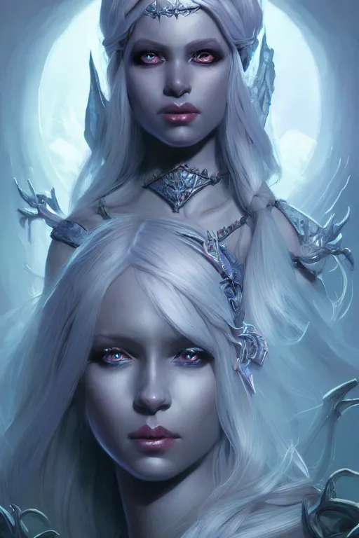 Image similar to drow princess, highly detailed, d & d, fantasy, highly detailed, digital painting, trending on artstation, concept art, sharp focus, illustration, global illumination, ray tracing, realistic shaded, art by artgerm and greg rutkowski and thomas cole and wayne barlowe