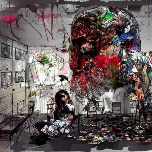 Prompt: concept art by david choe