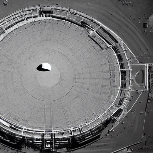 Prompt: a huge football stadium on the moon