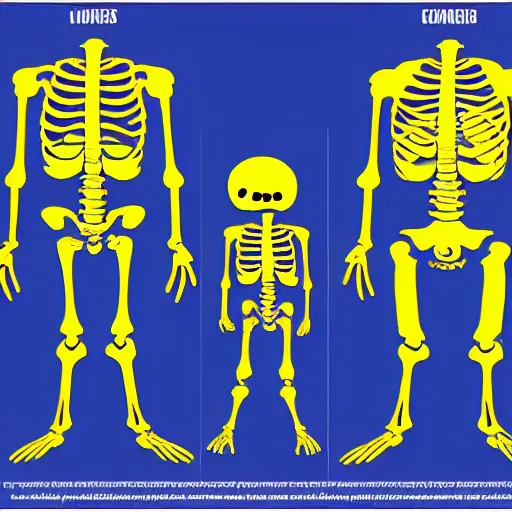 Prompt: spongebob skeletal system diagram