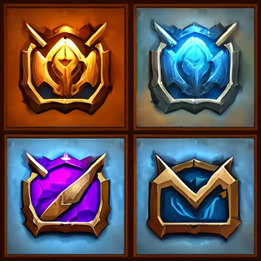 Prompt: complete icon set for a Blizzard Warcraft game