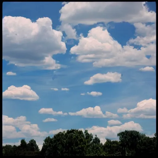 Image similar to clouds shaped like ben folds. blue sky, apophenia