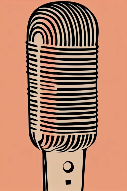 Image similar to minimalist boho style art of a microphone, illustration, vector art