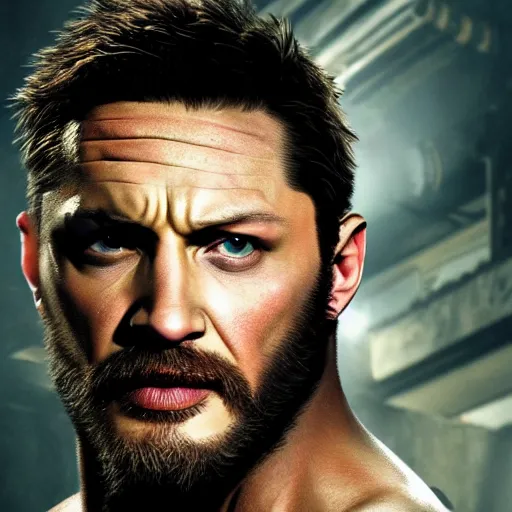 Image similar to Tom Hardy as wolverine 4K quality Photorealism