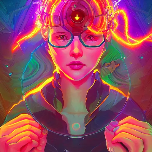 Image similar to skill magic geek inside matrix deepdream radiating a glowing aura stuff loot legends stylized digital illustration video game icon artstation lois van baarle, ilya kuvshinov, rossdraws,