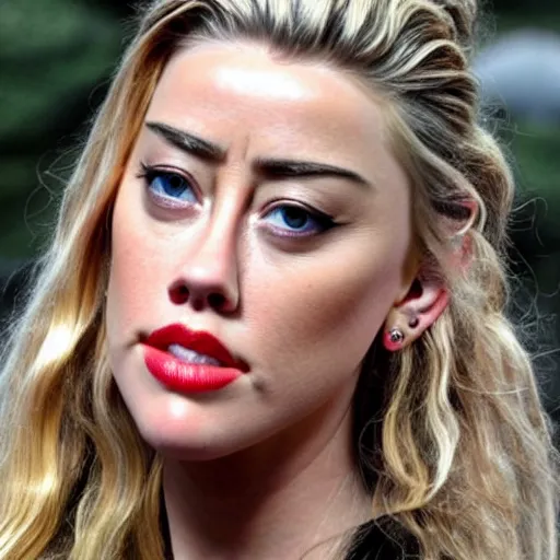 Image similar to gourd carved to look like the face of amber heard