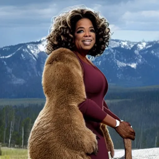 Image similar to oprah caught in a bear trap in yellowstone park