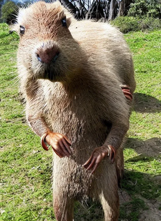 Prompt: A Warrior in Capybara Armor