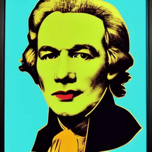 Prompt: robespierre pop art by andy warhol, elegant, clear, stylish, 1 8 th century and 1 9 6 0 s combined