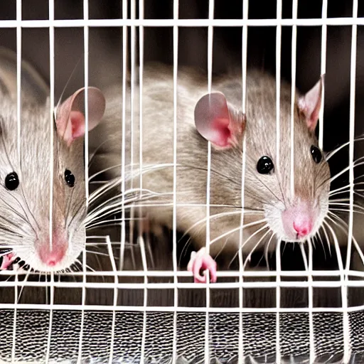 Image similar to rats in a cage in kitchen,