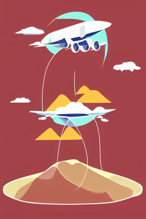 Image similar to airplane mountain flat vector illustration trending on artstation