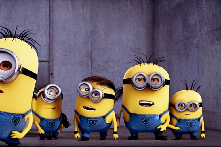 Prompt: a still image of despicable me in a horror movie