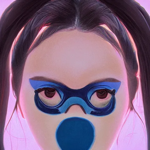 Image similar to a masterpiece portrait photo of a beautiful young woman who looks like an mei from overwatch, symmetrical face