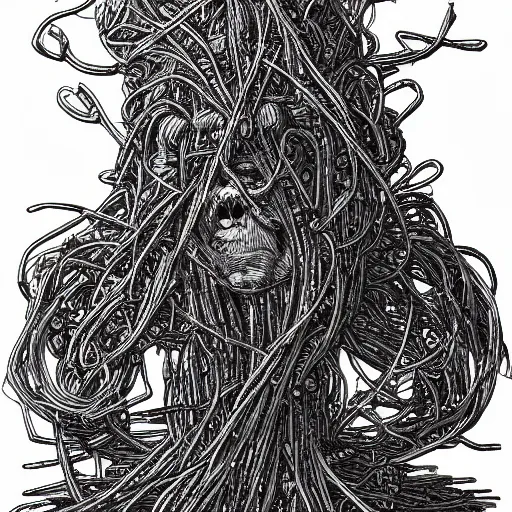 Image similar to spaghetti monster, highly detailed 8 k