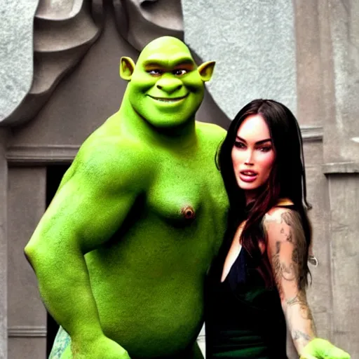 Image similar to megan fox, shrek