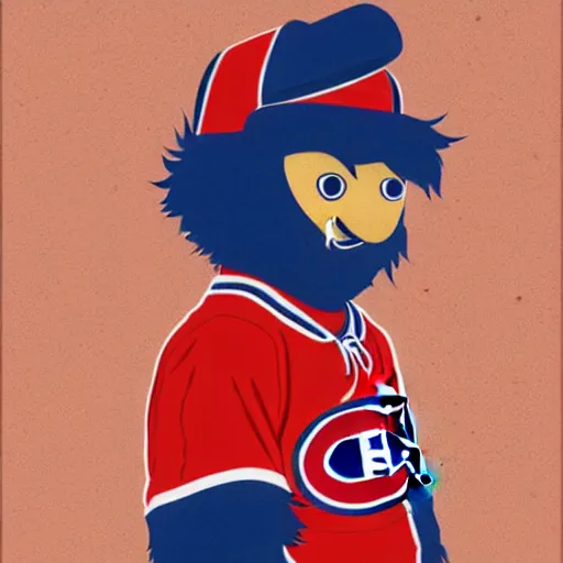 Image similar to Montreal Canadiens Mascot Youppi Habs Profile Picture by Sachin Teng, asymmetrical, Organic Painting , Matte Painting, geometric shapes, hard edges, graffiti, street art,:2 by Sachin Teng:4