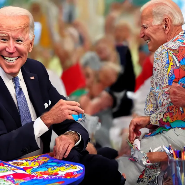 Image similar to joe biden having fun with a coloring book