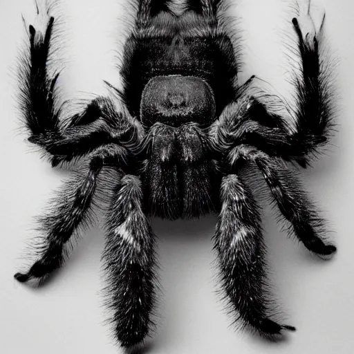 Image similar to kanye is a giant tarantula black and white photo