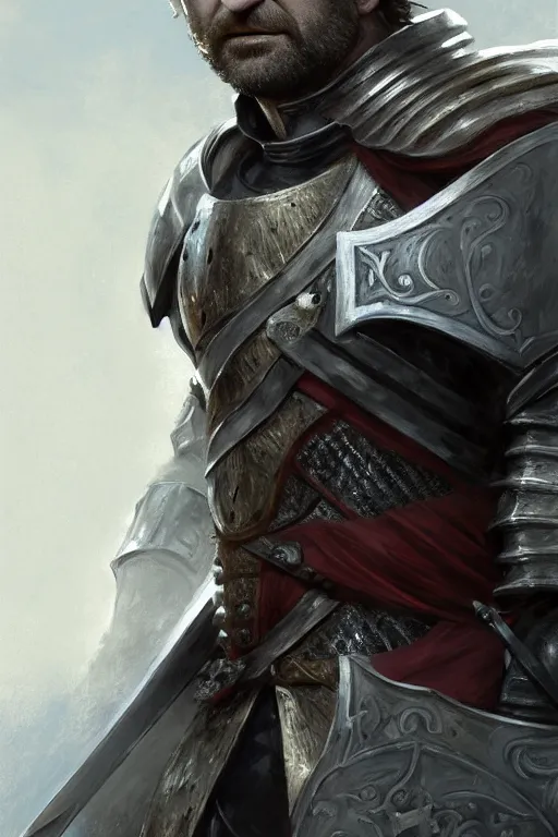 Prompt: portrait gerard butler as a knight with melon armor, greek, intricate, headshot, key visual, conceptart, ambient lighting, highly detailed, digital painting, artstation, concept art, sharp focus, by makoto shinkai and akihiko yoshida and greg manchess