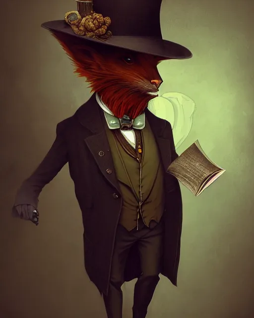 Prompt: anthropomorphic art of a detective matt smith, victorian inspired clothing by artgerm, victo ngai, ryohei hase, artstation. fractal papersand books. highly detailed digital painting, smooth, global illumination, fantasy art by greg rutkowsky, karl spitzweg